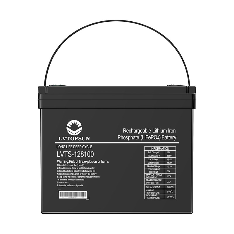 LVTOPSUN 12.8V 100AH Lithium Lifepo4 Battery
